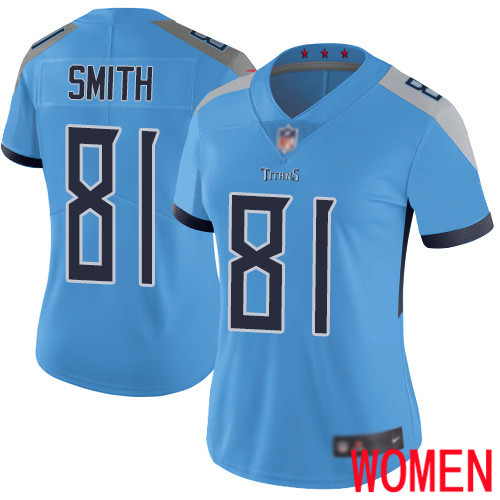 Tennessee Titans Limited Light Blue Women Jonnu Smith Alternate Jersey NFL Football 81 Vapor Untouchable